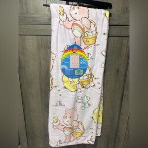 New Care Bears 50"x70" Care Bear Easter Egg & Bunny Pink Throw Blanket On Hanger